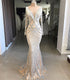On Sale no return no refundSale Nude Slim Mermaid Luxury Evening Dresses Long Sleeves Beading Tassel Fashion LA6594 - SERENE HILL