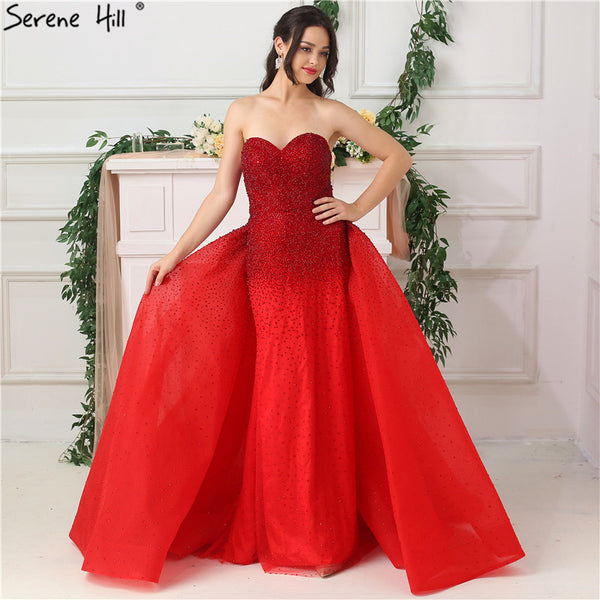 Dubai Design Full Crystal Evening Dresses Off Shoulder Mermaid LA6637