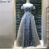 On Sale no return no refundSale Handmade Flowers Pearls Evening Dresses A-Line Off Shoulder LA6627 - SERENE HILL