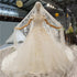 Vintage Off Shoulder With Veil Glitter Lace Up Big Train Bridal Wedding Gown - SERENE HILL